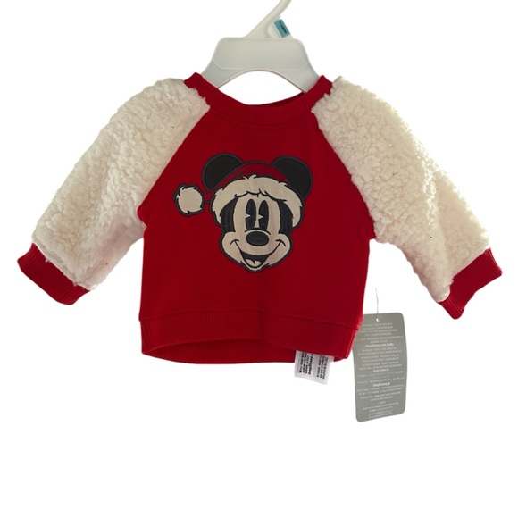 🎄🎉HP🎊🆕NWT Disney Baby Christmas Mickey Sweatshirt Set - Picture 2 of 8